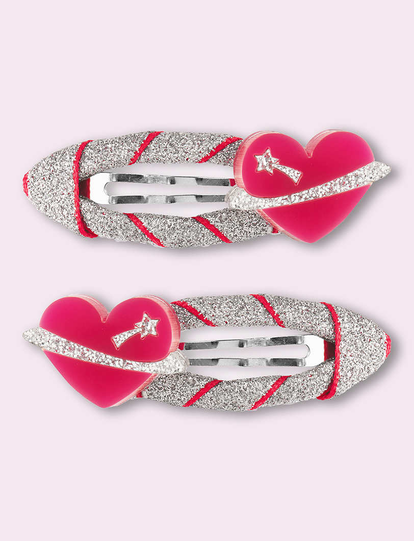 Planet Heart Hair Clips